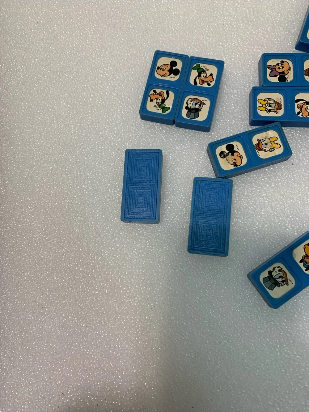 Whitman Disney Dominoes Plastic Tile Game Pieces Lot, Black & Blue